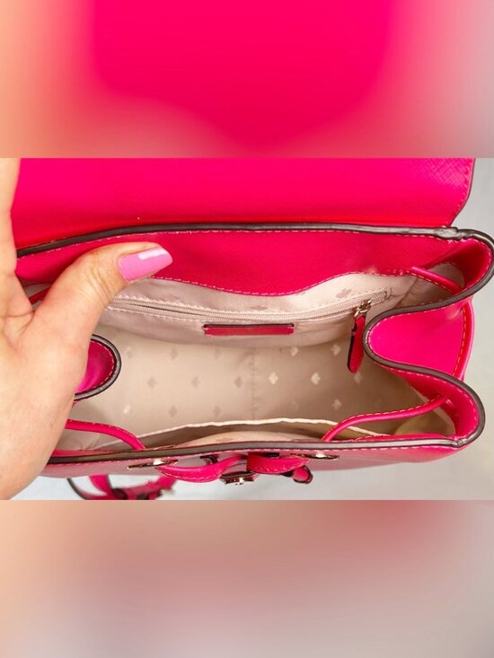 Kate Spade New York Bikini Pink Lizzie Medium Flap Backpack Handbag New $329 main image 5
